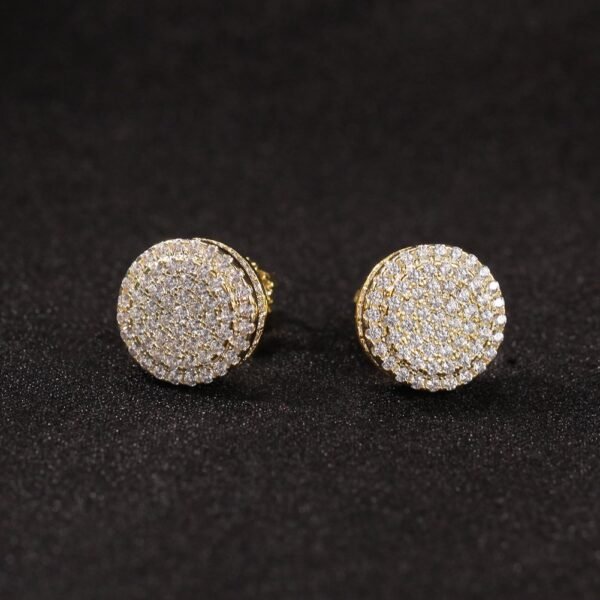 Iced Out Round 925 Sterling Earring - Image 3