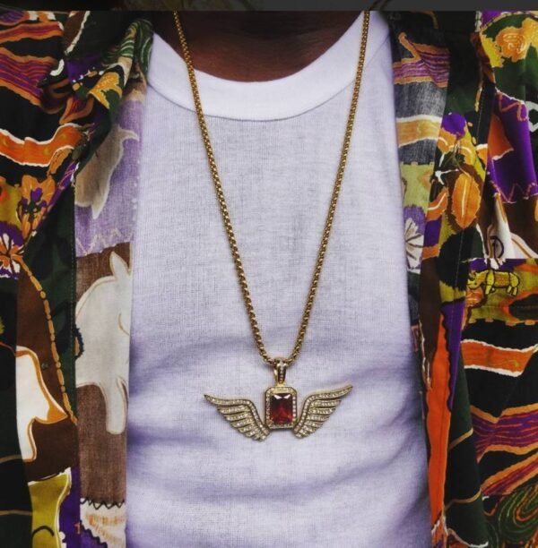 Red Ruby Angel Wings chain