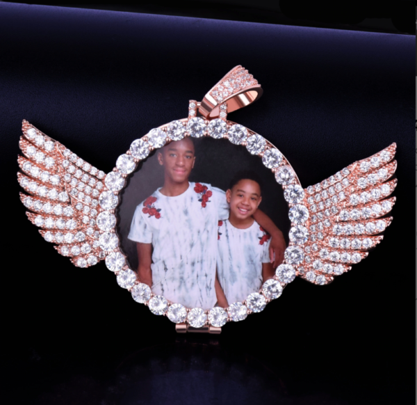 Custom Wings Photo Pendant with Chain - Image 5