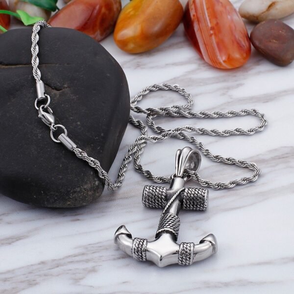 Nautical Miles Silver Anchor Chain - Image 3