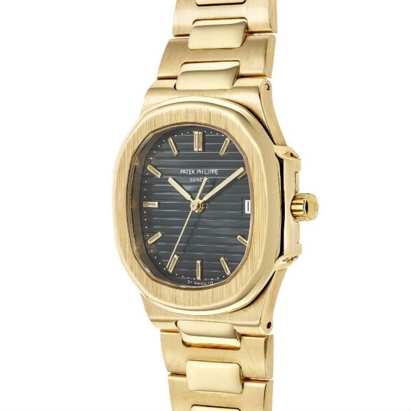 Pat ek Nautilus Black Dial Date Yellow Gold Watch - Image 4