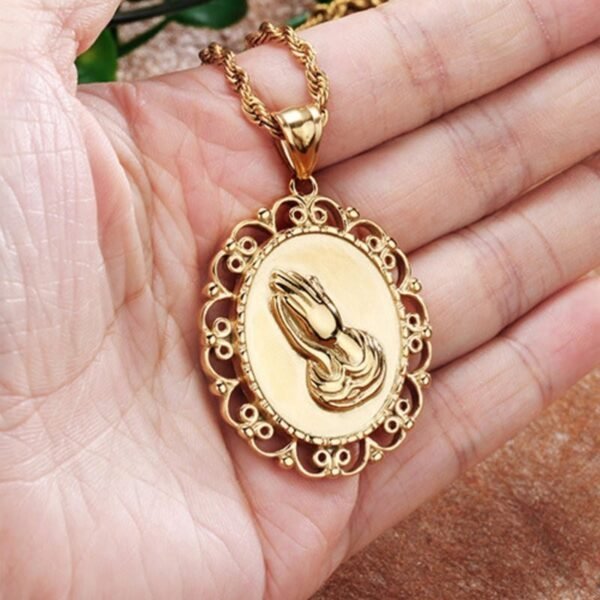 Gold Framed Praying hands Chain - Image 7