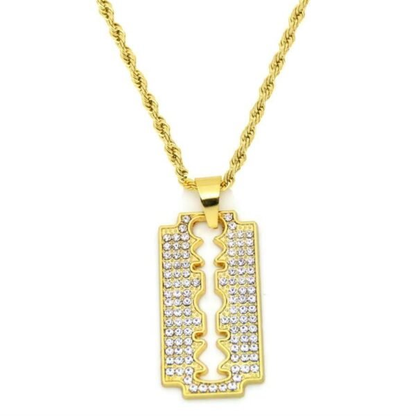 Iced out Razor Blade Chain