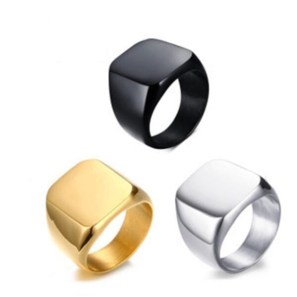 Classic Plain Gold Signet Ring