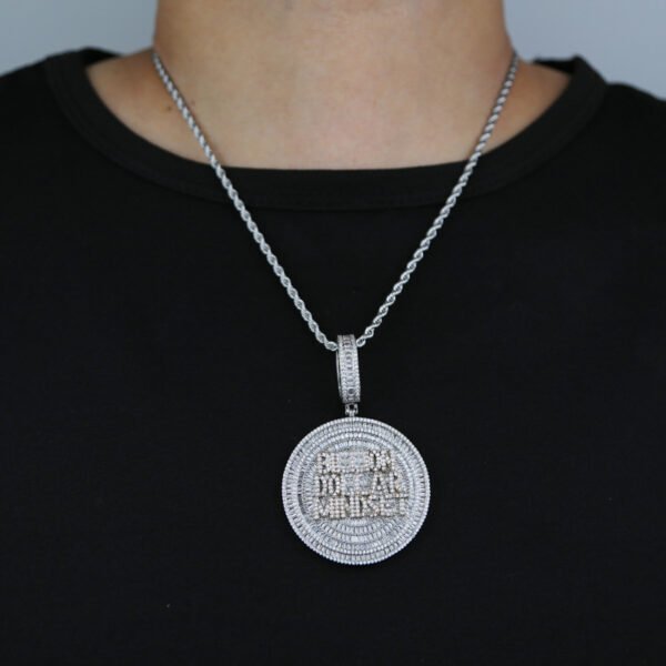 Silver Iced Out Billionaire Dollar Mindset Medallion Chain - Image 6