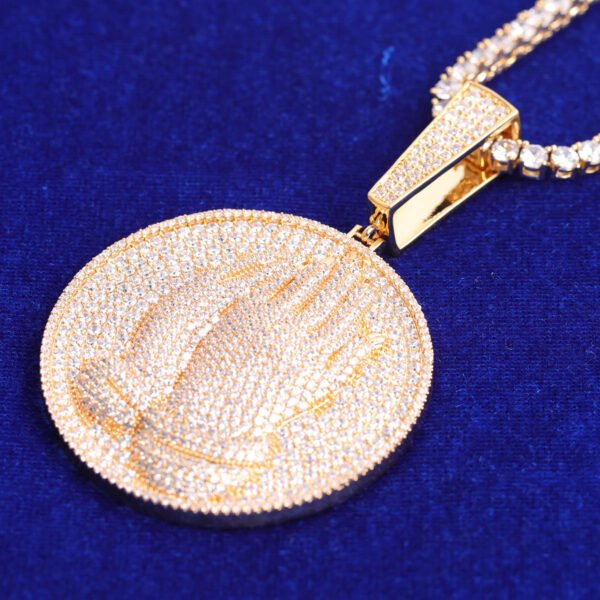 Iced out 3D Praying Hand Iced Out Medallion Necklace - Image 4